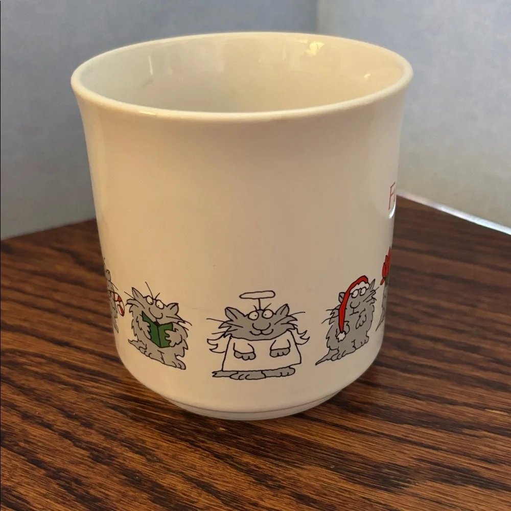 Vintage Sandra Boynton “Furry Christmas” Santa Cat Angel Cat Mug